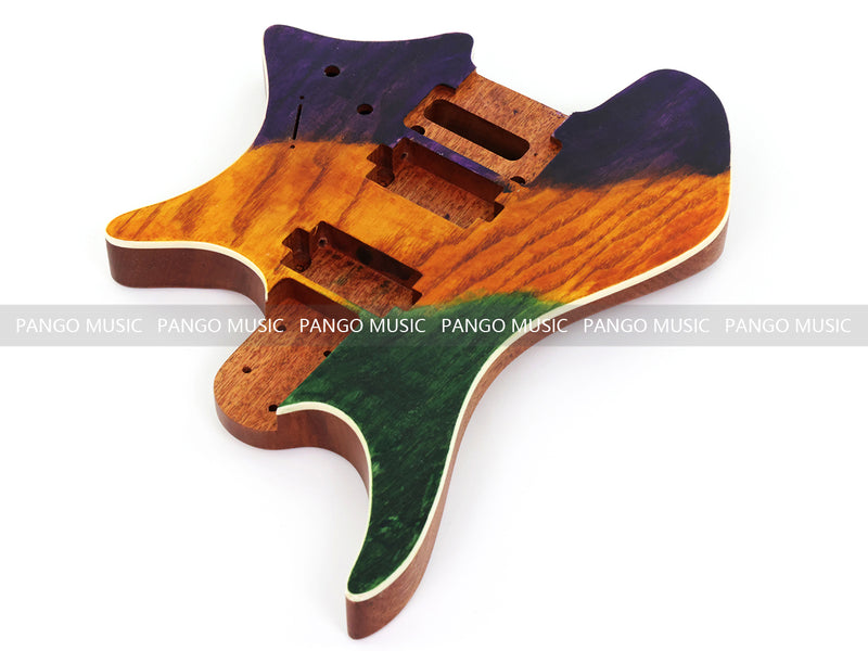 6 String Headless Solid Mahogany Electric Guitar Body with Satin Finish (YMB-025)