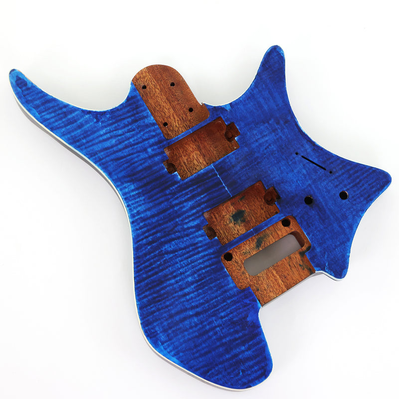 6 String Headless Solid Mahogany Electric Guitar Body with Satin Finish (YMB-026)