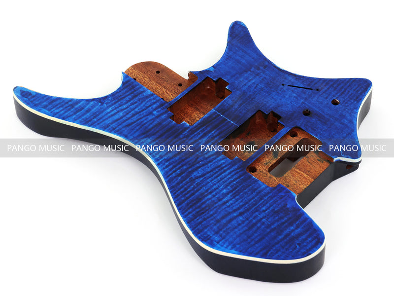 6 String Headless Solid Mahogany Electric Guitar Body with Satin Finish (YMB-026)