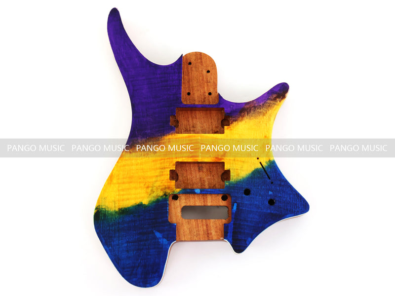 6 String Headless Solid Mahogany Electric Guitar Body with Satin Finish (YMB-027)