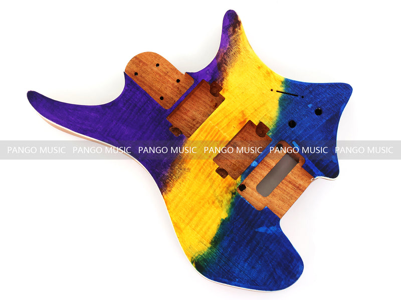 6 String Headless Solid Mahogany Electric Guitar Body with Satin Finish (YMB-027)