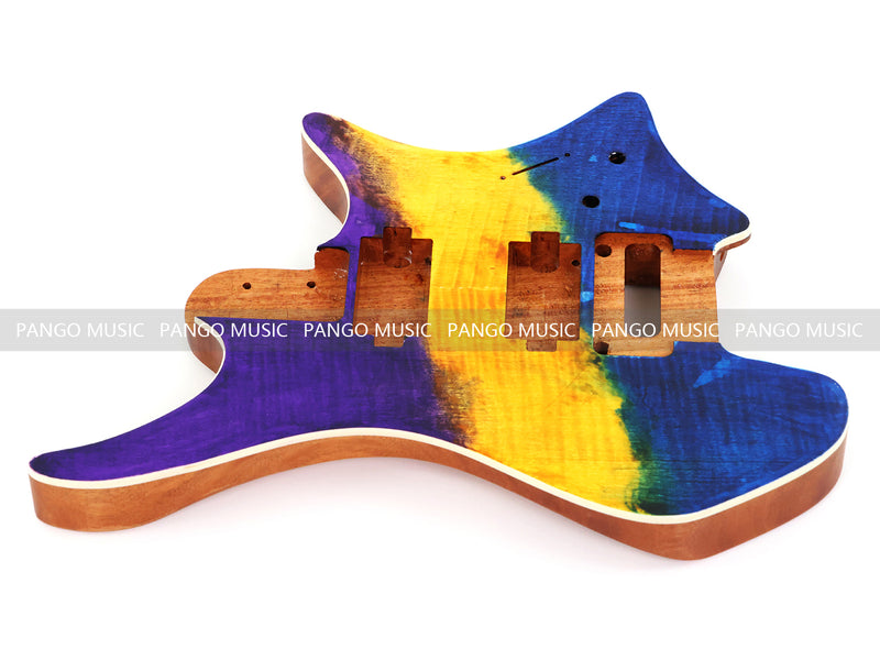 6 String Headless Solid Mahogany Electric Guitar Body with Satin Finish (YMB-027)