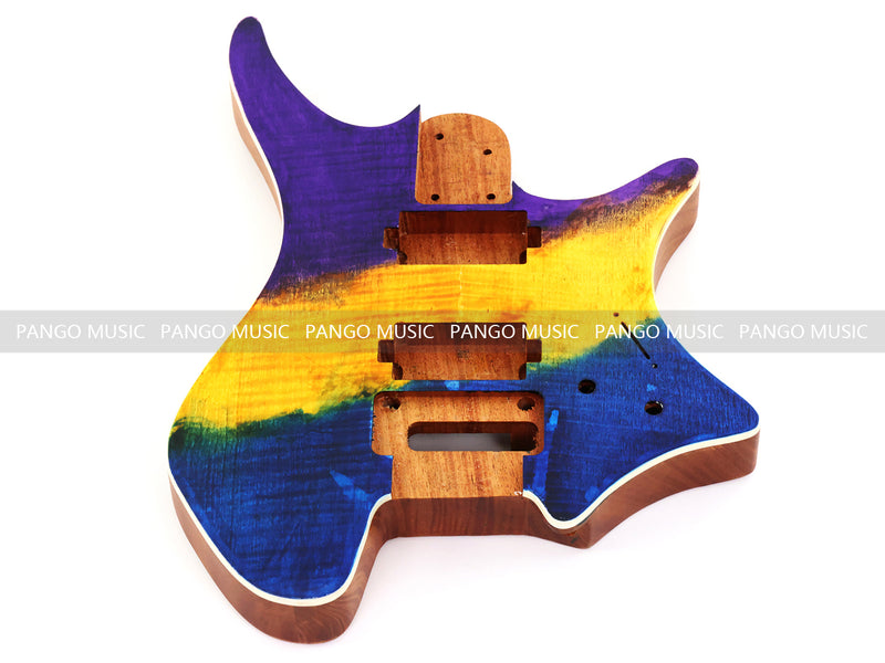 6 String Headless Solid Mahogany Electric Guitar Body with Satin Finish (YMB-027)