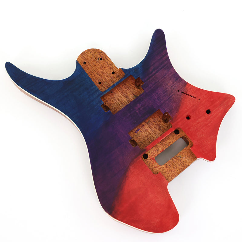 6 String Headless Solid Mahogany Electric Guitar Body with Satin Finish (YMB-029)