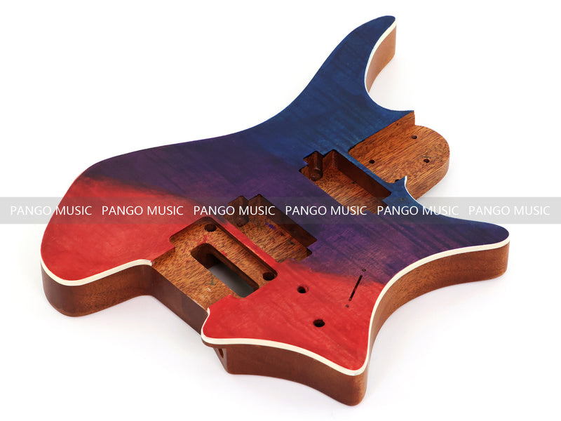 6 String Headless Solid Mahogany Electric Guitar Body with Satin Finish (YMB-029)