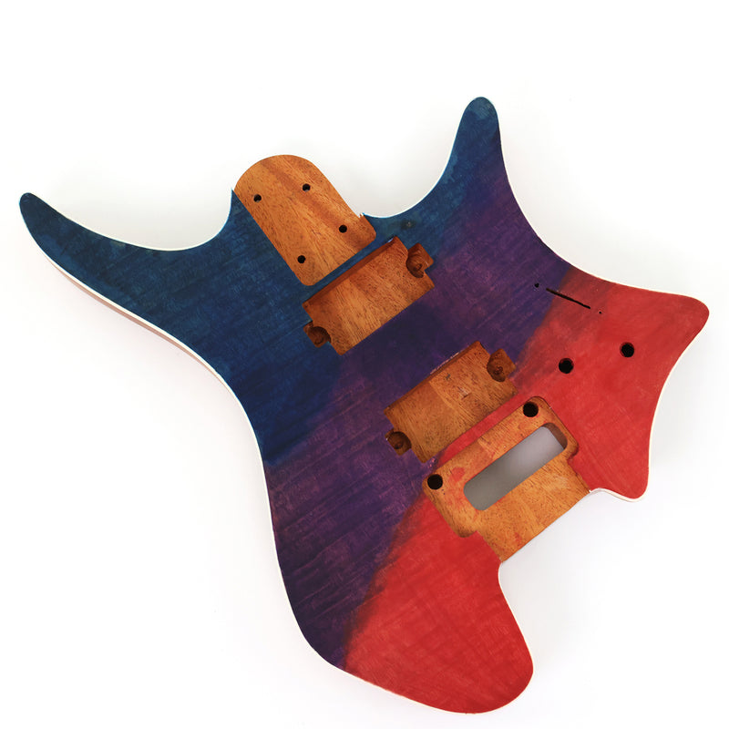 6 String Headless Solid Mahogany Electric Guitar Body with Satin Finish (YMB-030)