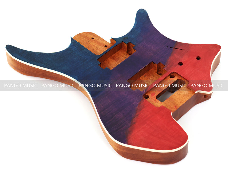 6 String Headless Solid Mahogany Electric Guitar Body with Satin Finish (YMB-030)