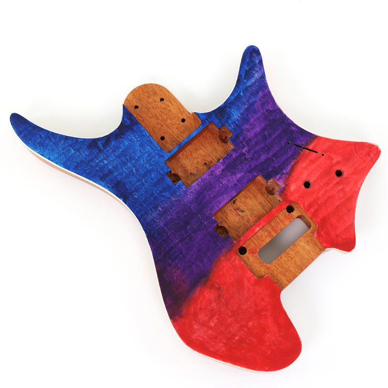 6 String Headless Solid Mahogany Electric Guitar Body with Satin Finish (YMB-031)