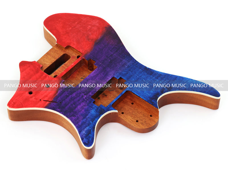 6 String Headless Solid Mahogany Electric Guitar Body with Satin Finish (YMB-031)