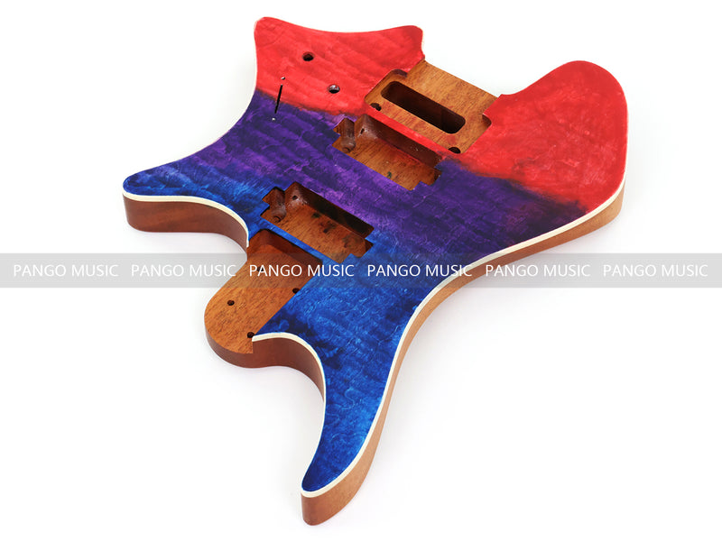 6 String Headless Solid Mahogany Electric Guitar Body with Satin Finish (YMB-031)