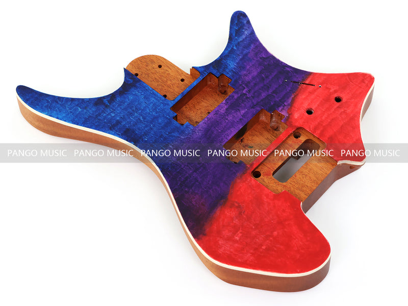 6 String Headless Solid Mahogany Electric Guitar Body with Satin Finish (YMB-031)