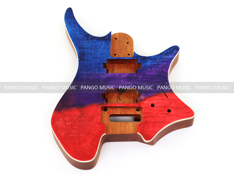 6 String Headless Solid Mahogany Electric Guitar Body with Satin Finish (YMB-031)