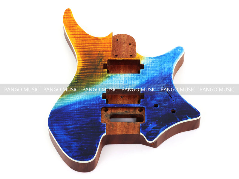 6 String Headless Solid Mahogany Electric Guitar Body with Satin Finish (YMB-032)