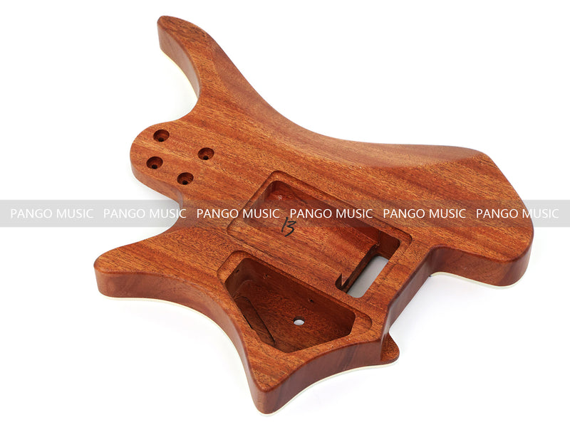 6 String Headless Solid Mahogany Electric Guitar Body with Satin Finish (YMB-032)