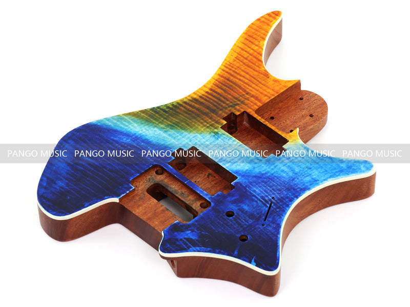 6 String Headless Solid Mahogany Electric Guitar Body with Satin Finish (YMB-032)