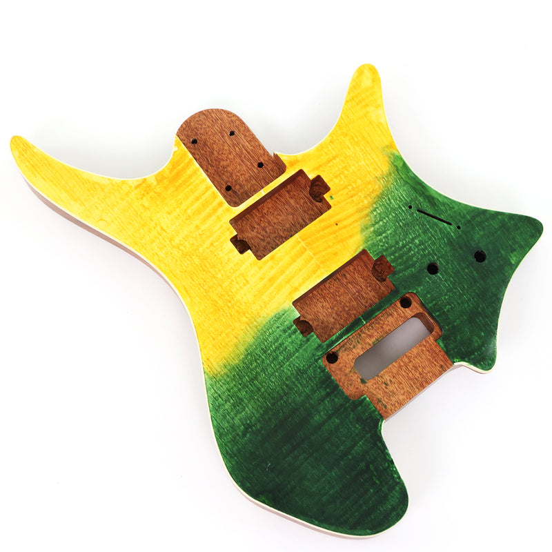 6 String Headless Solid Mahogany Electric Guitar Body with Satin Finish (YMB-033)