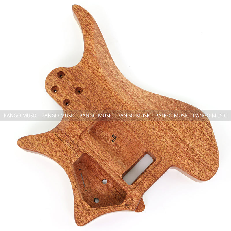 6 String Headless Solid Mahogany Electric Guitar Body with Satin Finish (YMB-033)