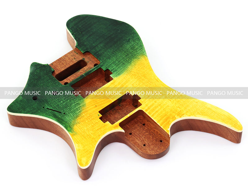 6 String Headless Solid Mahogany Electric Guitar Body with Satin Finish (YMB-033)