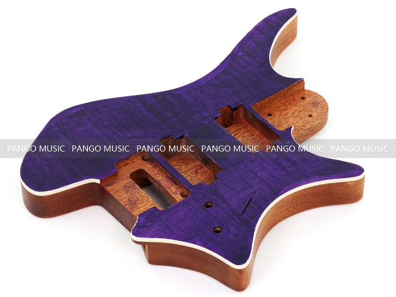 6 String Headless Solid Mahogany Electric Guitar Body with Satin Finish (YMB-035)