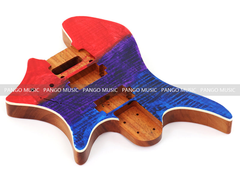 6 String Headless Solid Mahogany Electric Guitar Body with Satin Finish (YMB-036)