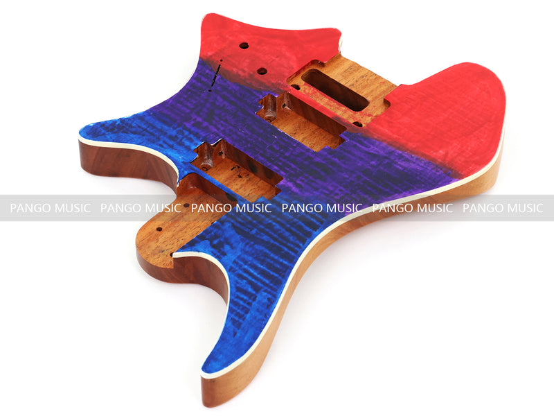 6 String Headless Solid Mahogany Electric Guitar Body with Satin Finish (YMB-036)