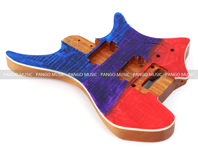 6 String Headless Solid Mahogany Electric Guitar Body with Satin Finish (YMB-036)