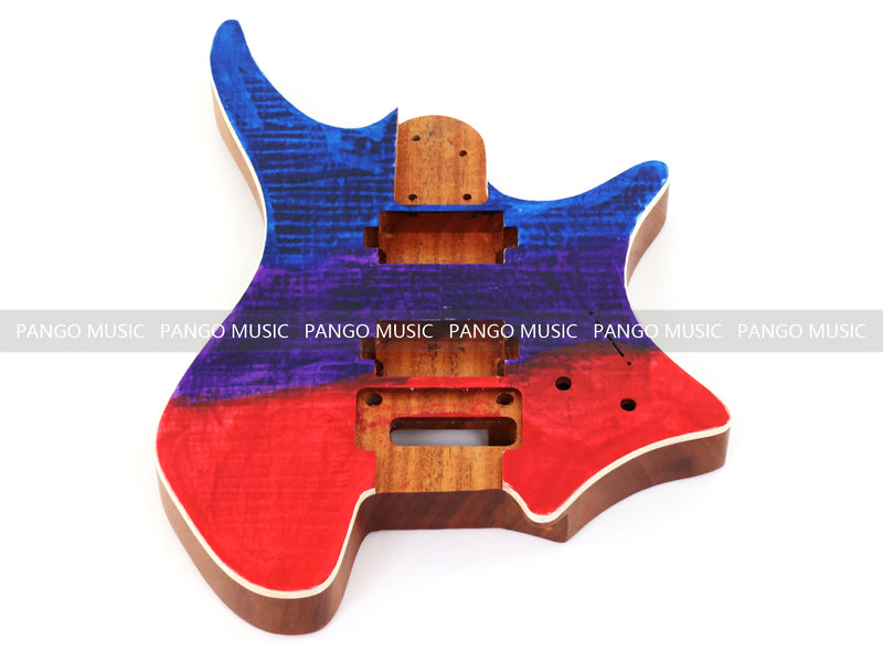 6 String Headless Solid Mahogany Electric Guitar Body with Satin Finish (YMB-036)