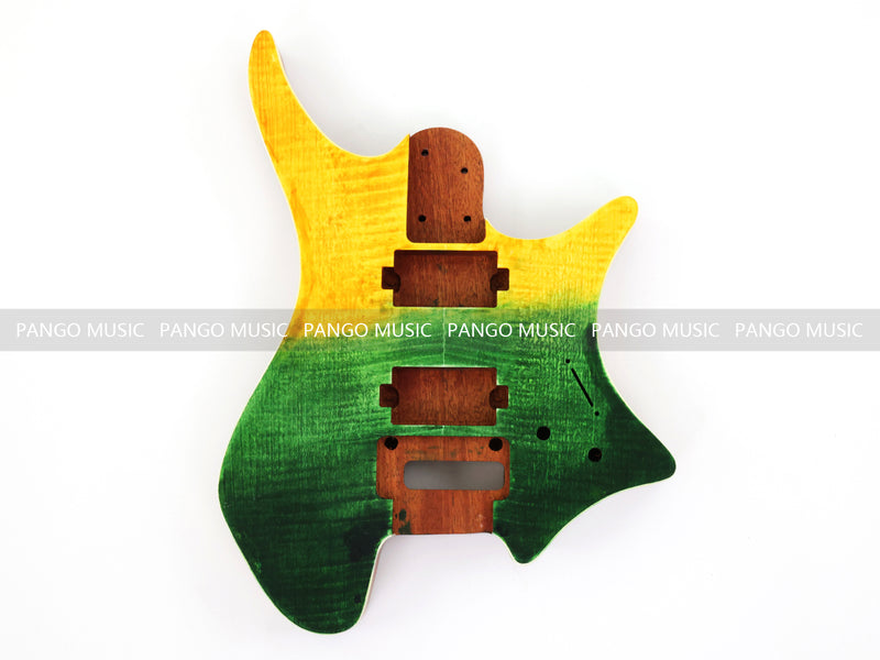 6 String Headless Solid Mahogany Electric Guitar Body with Satin Finish (YMB-037)