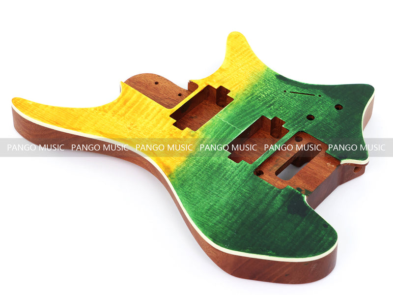 6 String Headless Solid Mahogany Electric Guitar Body with Satin Finish (YMB-037)
