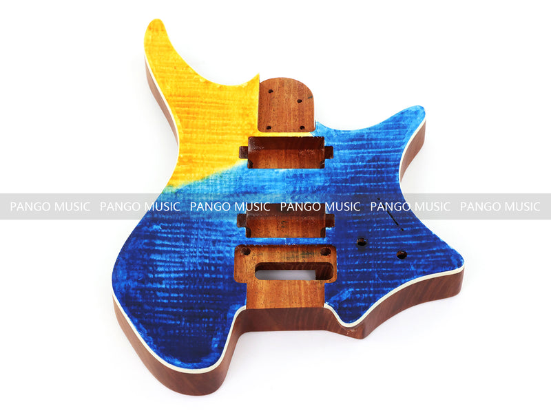 6 String Headless Solid Mahogany Electric Guitar Body with Satin Finish (YMB-038)