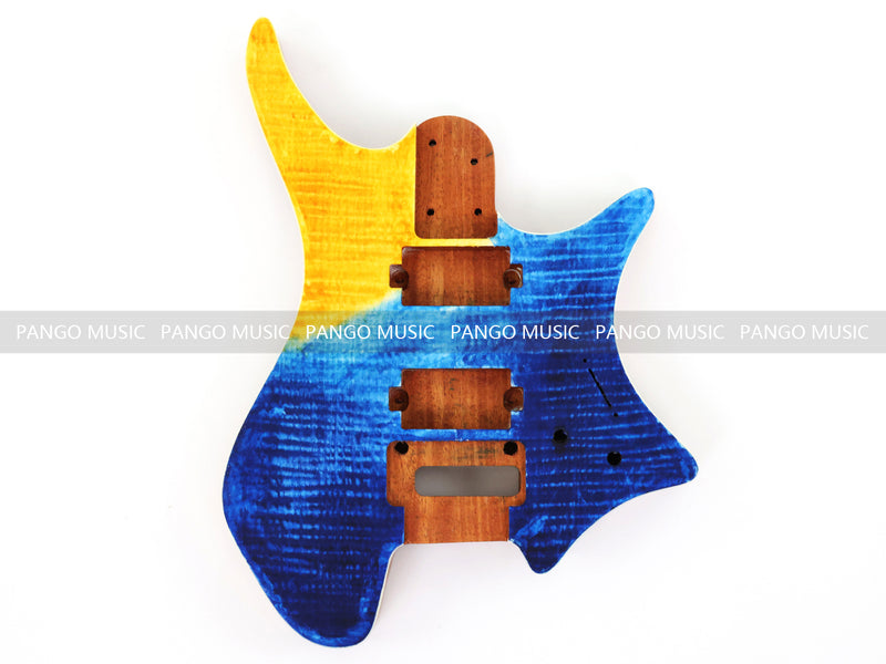 6 String Headless Solid Mahogany Electric Guitar Body with Satin Finish (YMB-038)