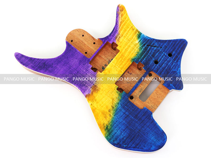 6 String Headless Solid Mahogany Electric Guitar Body with Satin Finish (YMB-039)