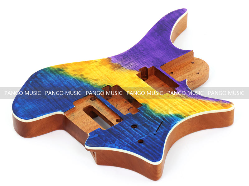6 String Headless Solid Mahogany Electric Guitar Body with Satin Finish (YMB-039)