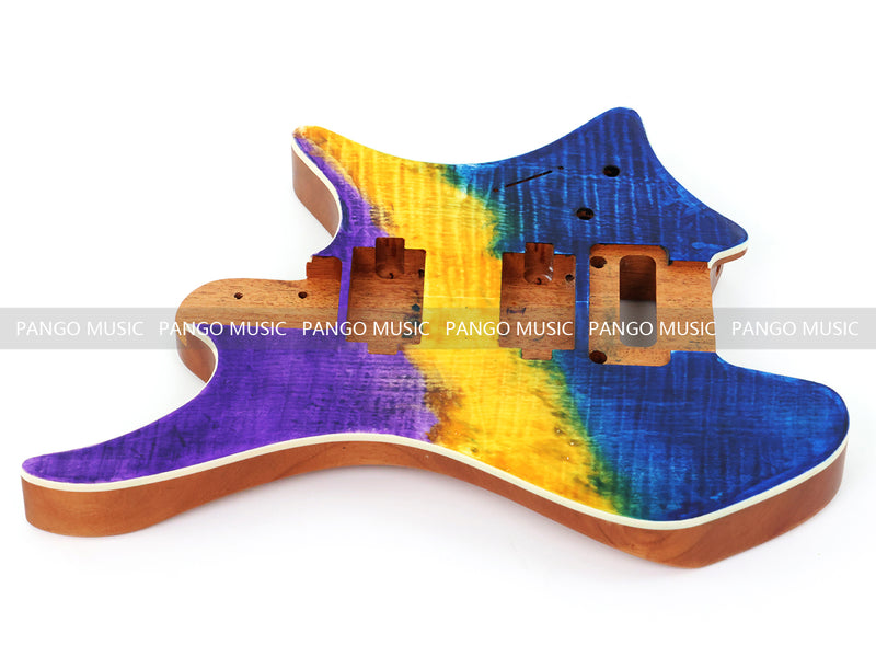 6 String Headless Solid Mahogany Electric Guitar Body with Satin Finish (YMB-039)