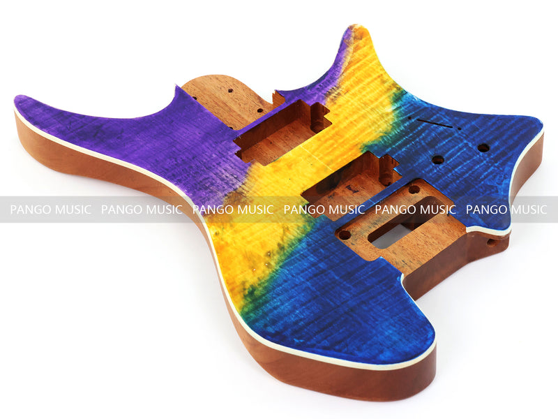 6 String Headless Solid Mahogany Electric Guitar Body with Satin Finish (YMB-039)