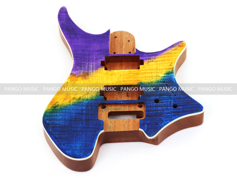 6 String Headless Solid Mahogany Electric Guitar Body with Satin Finish (YMB-039)