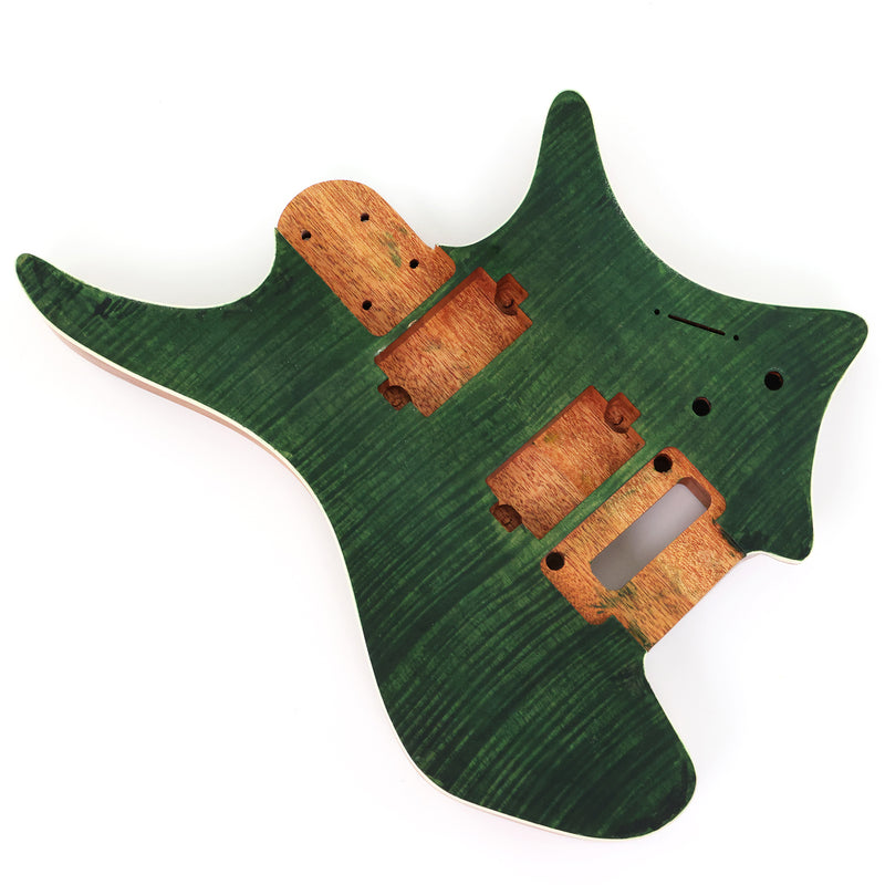 6 String Headless Solid Mahogany Electric Guitar Body with Satin Finish (YMB-051)