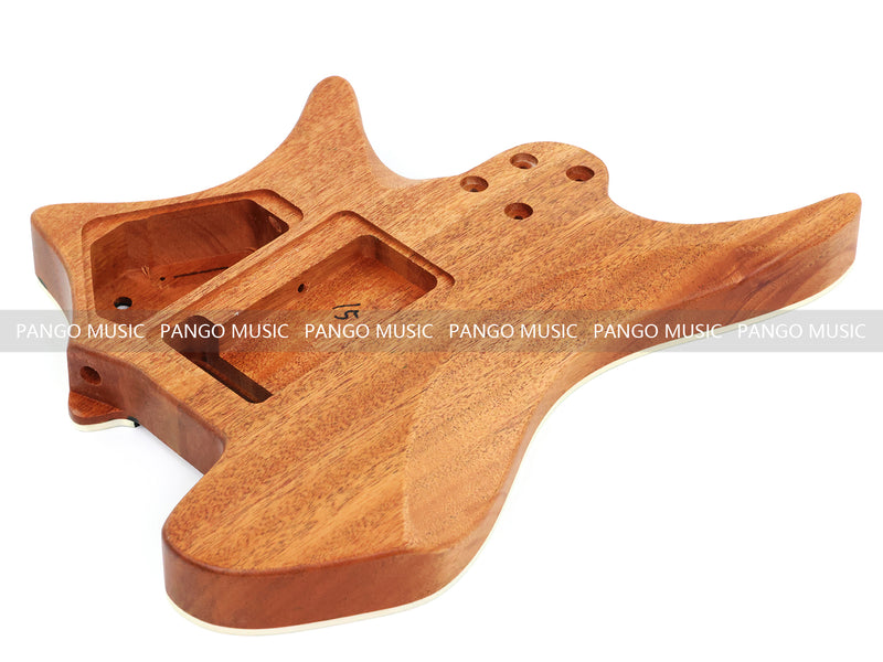 6 String Headless Solid Mahogany Electric Guitar Body with Satin Finish (YMB-051)