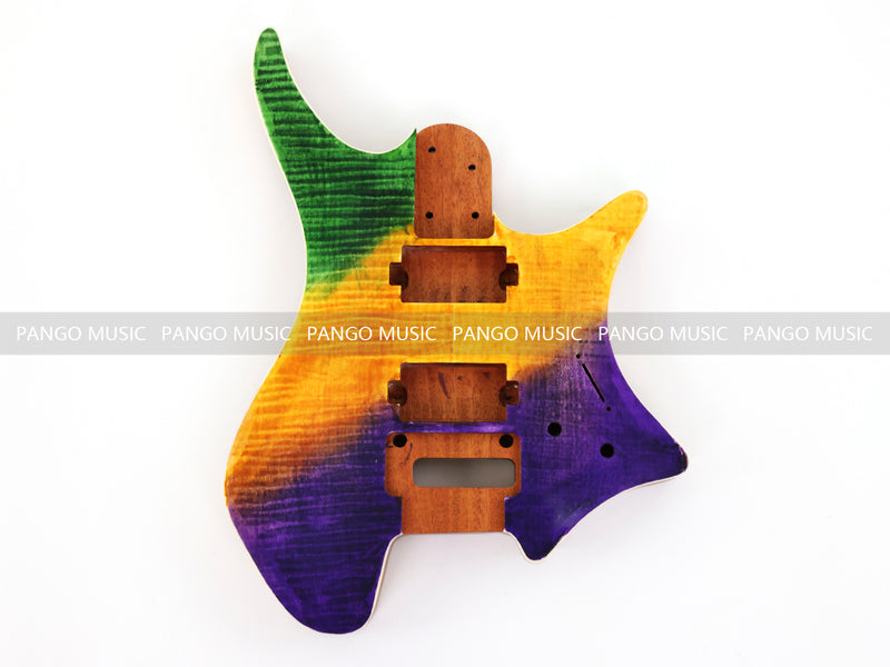 6 String Headless Solid Mahogany Electric Guitar Body with Satin Finish (YMB-052)