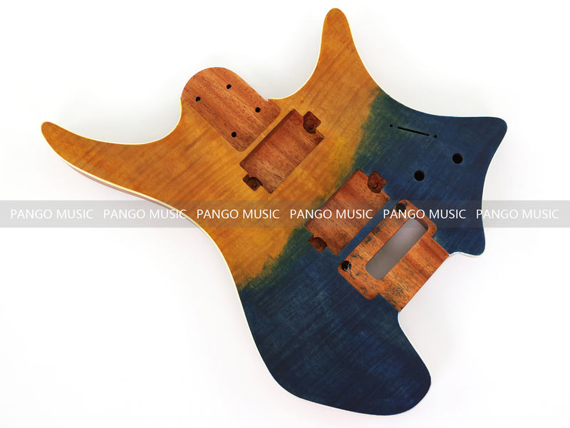 6 String Headless Solid Mahogany Electric Guitar Body with Satin Finish (YMB-053)