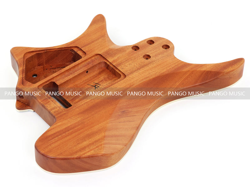6 String Headless Solid Mahogany Electric Guitar Body with Satin Finish (YMB-053)
