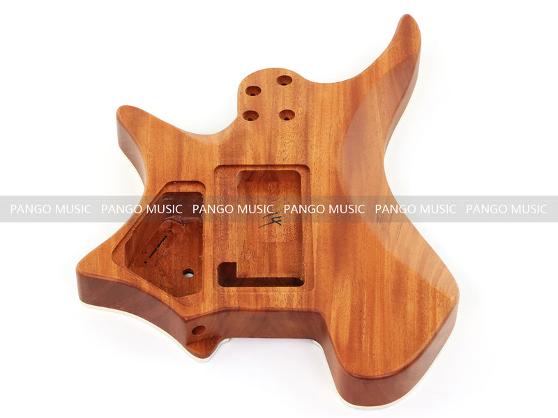 6 String Headless Solid Mahogany Electric Guitar Body with Satin Finish (YMB-053)