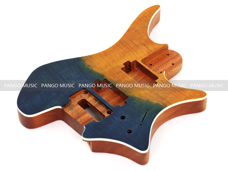 6 String Headless Solid Mahogany Electric Guitar Body with Satin Finish (YMB-053)
