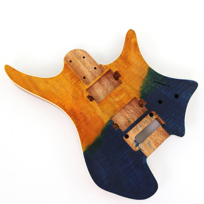 6 String Headless Solid Mahogany Electric Guitar Body with Satin Finish (YMB-056)