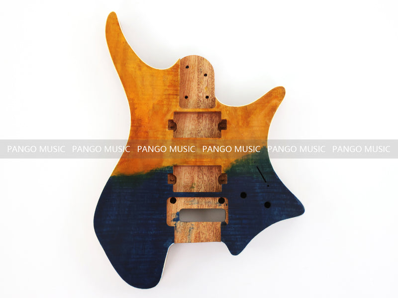 6 String Headless Solid Mahogany Electric Guitar Body with Satin Finish (YMB-056)