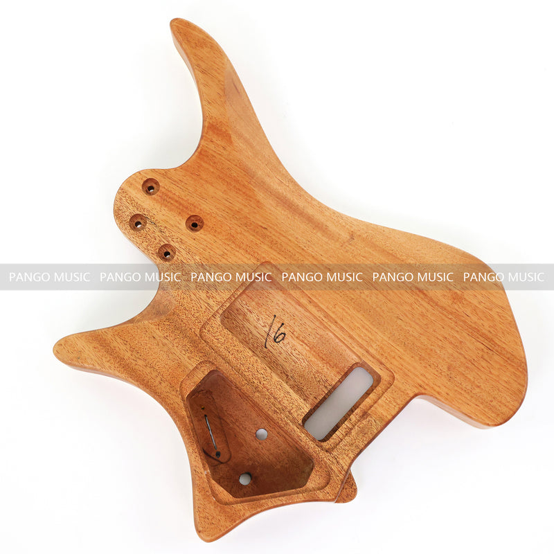 6 String Headless Solid Mahogany Electric Guitar Body with Satin Finish (YMB-056)