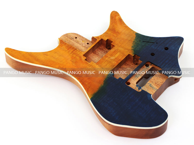 6 String Headless Solid Mahogany Electric Guitar Body with Satin Finish (YMB-056)