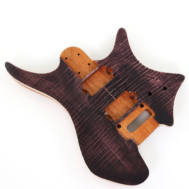 6 String Headless Solid Mahogany Electric Guitar Body with Satin Finish (YMB-057)