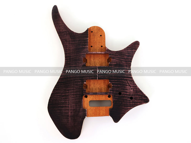 6 String Headless Solid Mahogany Electric Guitar Body with Satin Finish (YMB-057)
