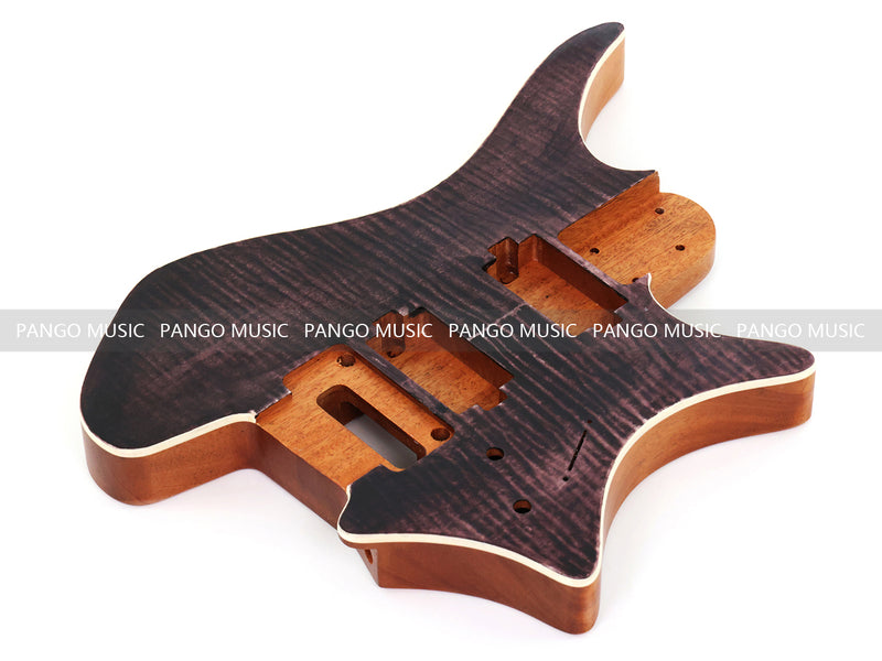 6 String Headless Solid Mahogany Electric Guitar Body with Satin Finish (YMB-057)